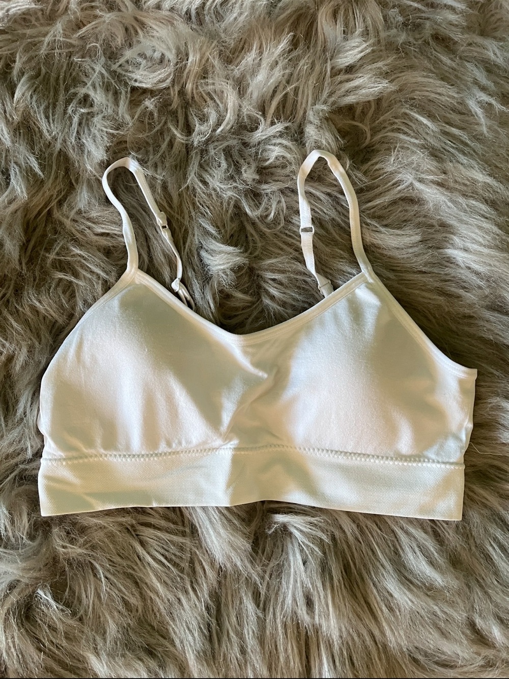 No Boundaries White Seamless Bralette with Adjustable Straps